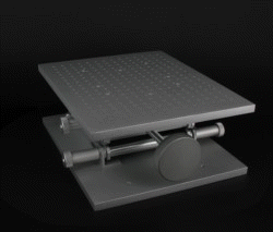 Tisch aus Aluminium mit der regulierbaren Höhe